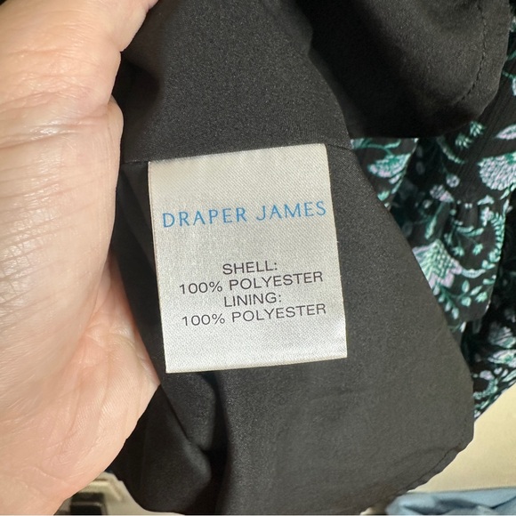 DRAPER JAMES green and black Fall Vines tiered ruffle midi dress 4 - Picture 10 of 11